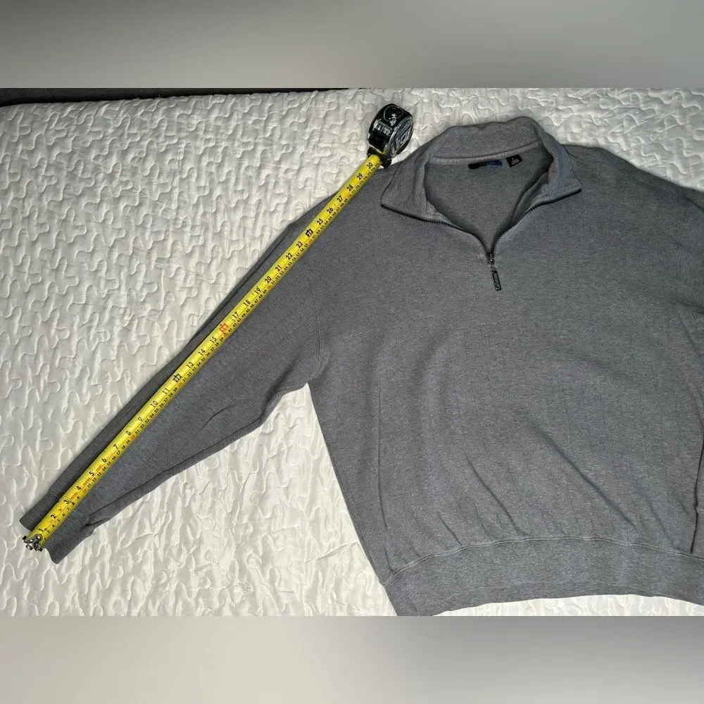 Callaway Golf Men’s Large Quarter-Zip Pullover Sweater 100% Cotton Gray